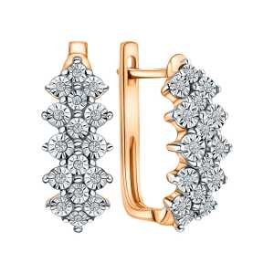 Золотые серьги с бриллиантами природными