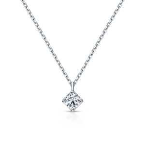 Серебряное шейное украшение с бриллиантом выращенным