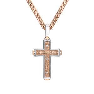 Золотой крестик с бриллиантом природным