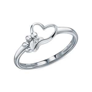 Серебряное кольцо с бриллиантами природными