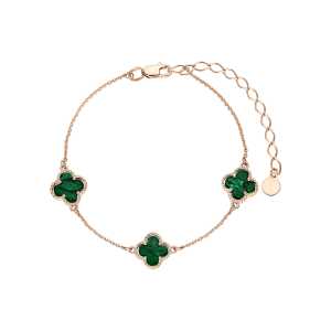 Золотой браслет с малахитами