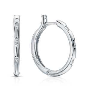 Серебряные серьги с бриллиантами природными