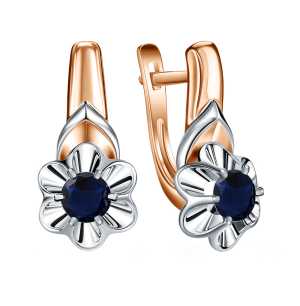 Золотые серьги с сапфирами природными