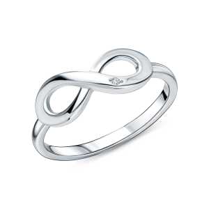 Серебряное кольцо с бриллиантами природными