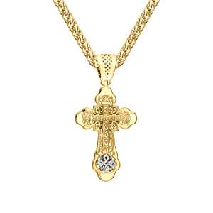 Золотой крестик с бриллиантами природными