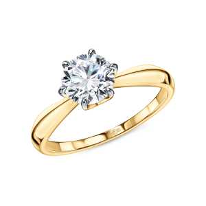 Золотое кольцо с бриллиантами выращенными