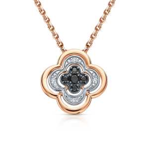 Золотая подвеска с бриллиантами и бриллиантами чёрными природными