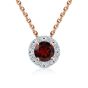 Подвеска из золота с бриллиантом и гранатом природными